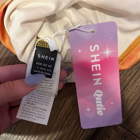 NWT size large cropped orange colorful tank top with cinching on the sides - Picture 3 of 3